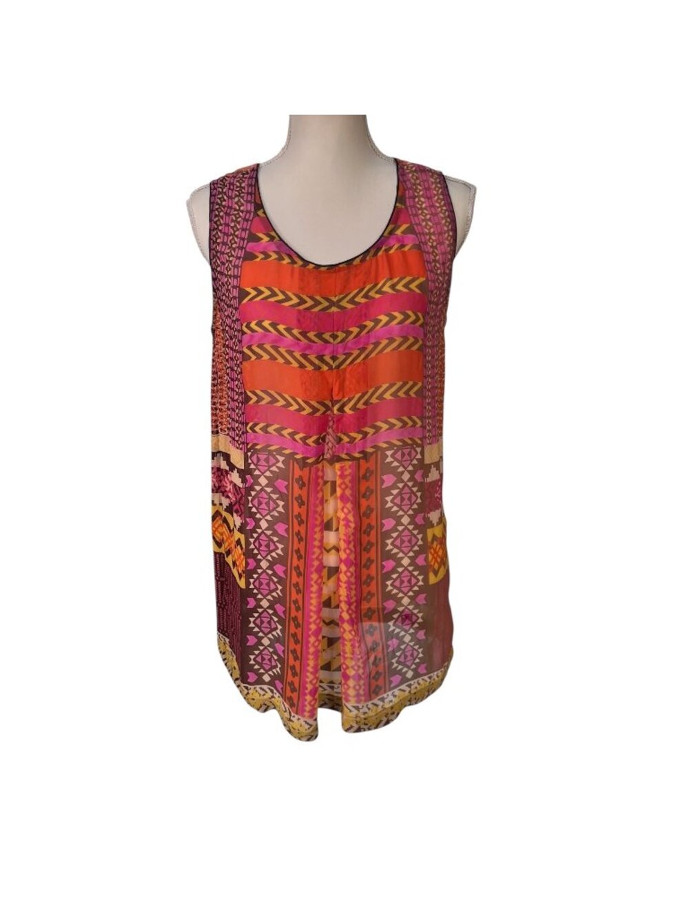 Anthropologie NWT Kavita Bhartia Harper Sleeveless Tunic Semi Sheet Tank Size M